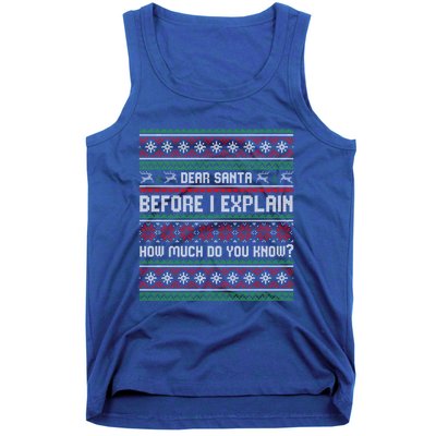 Funny Christmas Holiday Adults Dear Santa I Can Explain Gift Tank Top