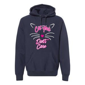 Funny Cat Hair Dont Care Premium Hoodie