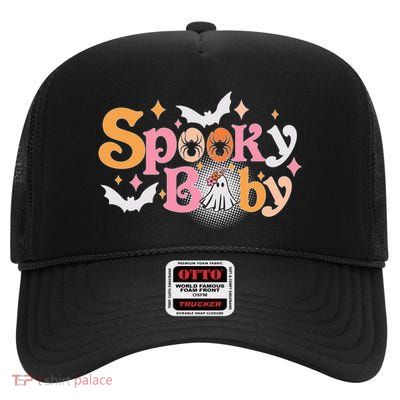 Funny Cute Halloween Spooky Baby High Crown Mesh Back Trucker Hat