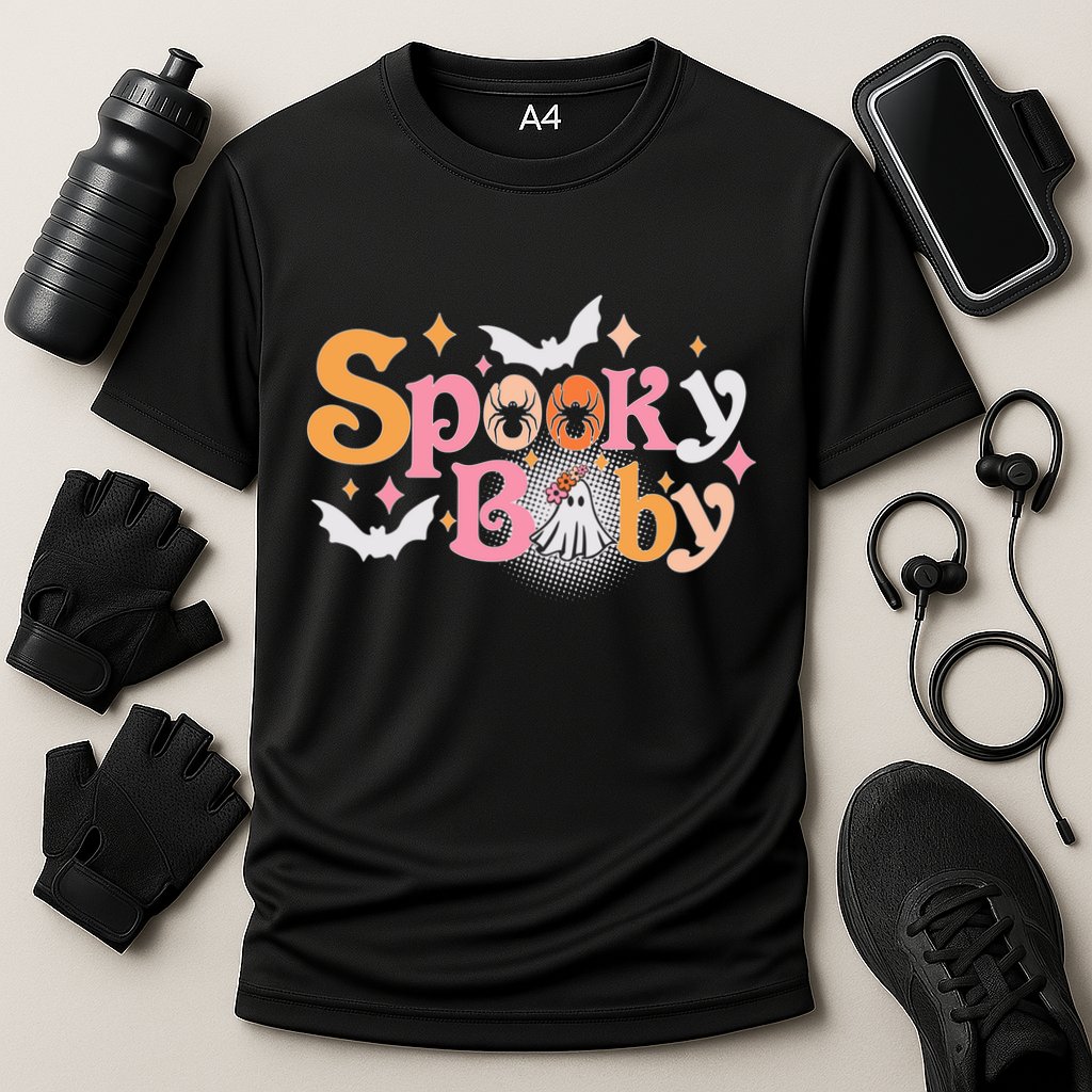 Funny Cute Halloween Spooky Baby Cooling Performance Crew T-Shirt