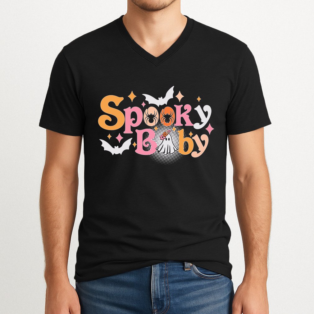 Funny Cute Halloween Spooky Baby V-Neck T-Shirt