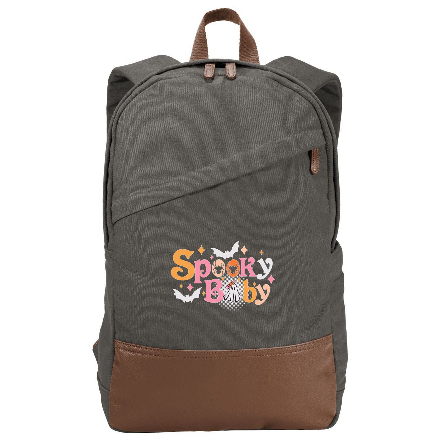 Funny Cute Halloween Spooky Baby Cotton Canvas Backpack