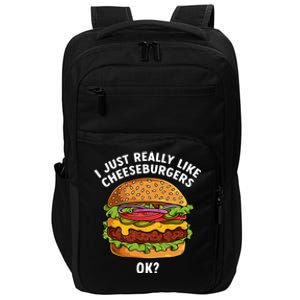 Funny Cheeseburger Hamburger Art Food Burger Lover Impact Tech Backpack