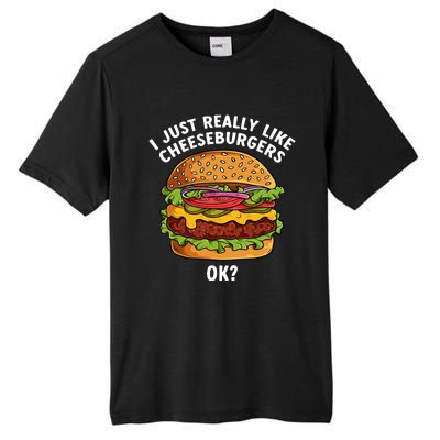 Funny Cheeseburger Hamburger Art Food Burger Lover Tall Fusion ChromaSoft Performance T-Shirt