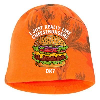 Funny Cheeseburger Hamburger Art Food Burger Lover Kati - Camo Knit Beanie