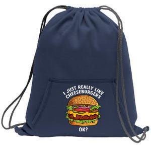 Funny Cheeseburger Hamburger Art Food Burger Lover Sweatshirt Cinch Pack Bag