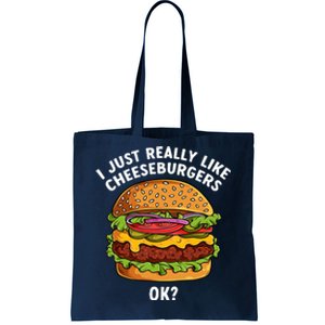 Funny Cheeseburger Hamburger Art Food Burger Lover Tote Bag