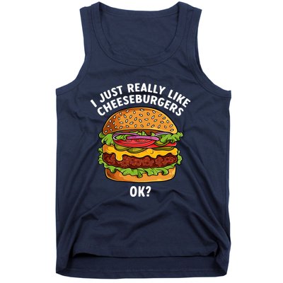 Funny Cheeseburger Hamburger Art Food Burger Lover Tank Top