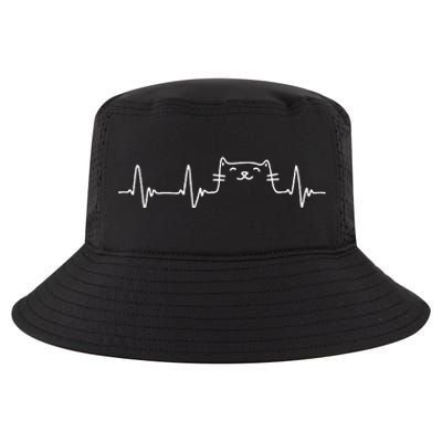 Funny Cat Heartbeat Cat Lover Womens Cat Cool Comfort Performance Bucket Hat