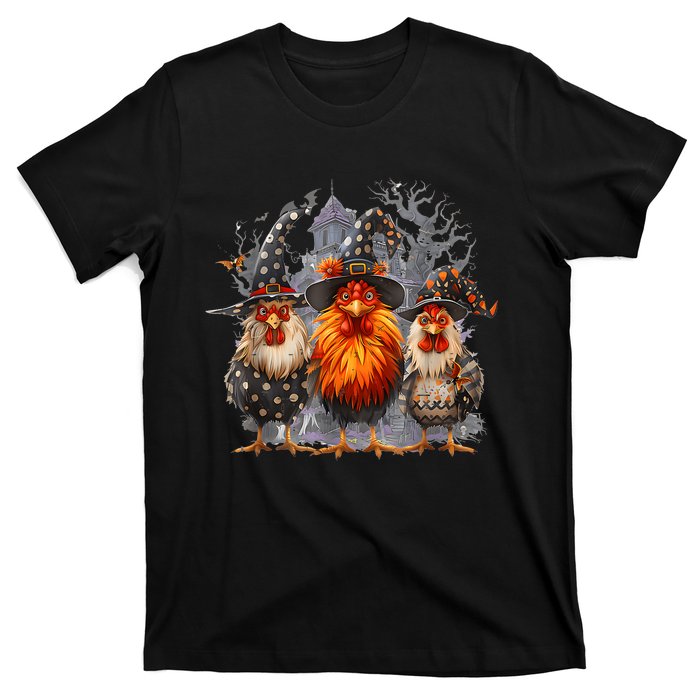 Funny Chicken Halloween Costume Spooky Season Chickens Witch T-Shirt