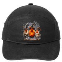 Funny Chicken Halloween Costume Spooky Season Chickens Witch 7-Panel Snapback Hat