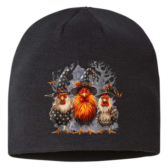 Funny Chicken Halloween Costume Spooky Season Chickens Witch Sustainable Beanie