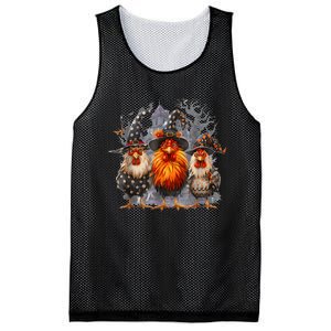 Funny Chicken Halloween Costume Spooky Season Chickens Witch Mesh Reversible Basketball Jersey Tank