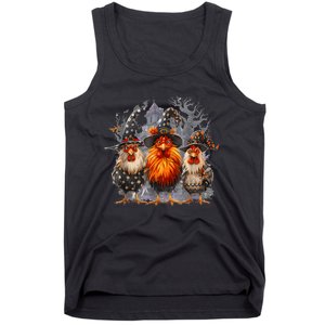 Funny Chicken Halloween Costume Spooky Season Chickens Witch Tank Top