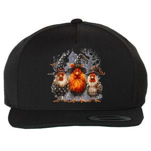 Funny Chicken Halloween Costume Spooky Season Chickens Witch Wool Snapback Cap