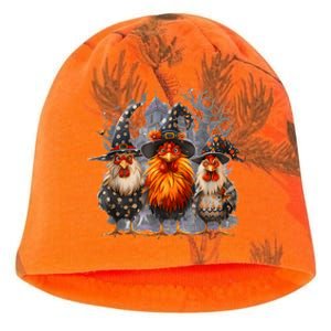 Funny Chicken Halloween Costume Spooky Season Chickens Witch Kati - Camo Knit Beanie