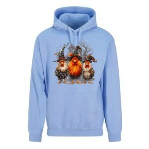 Funny Chicken Halloween Costume Spooky Season Chickens Witch Unisex Surf Hoodie