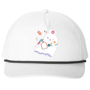 Funny Cute Halloween Nurse Ghost Snapback Five-Panel Rope Hat