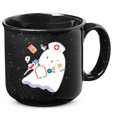 Funny Cute Halloween Nurse Ghost 15oz Campfire Ceramic Mug