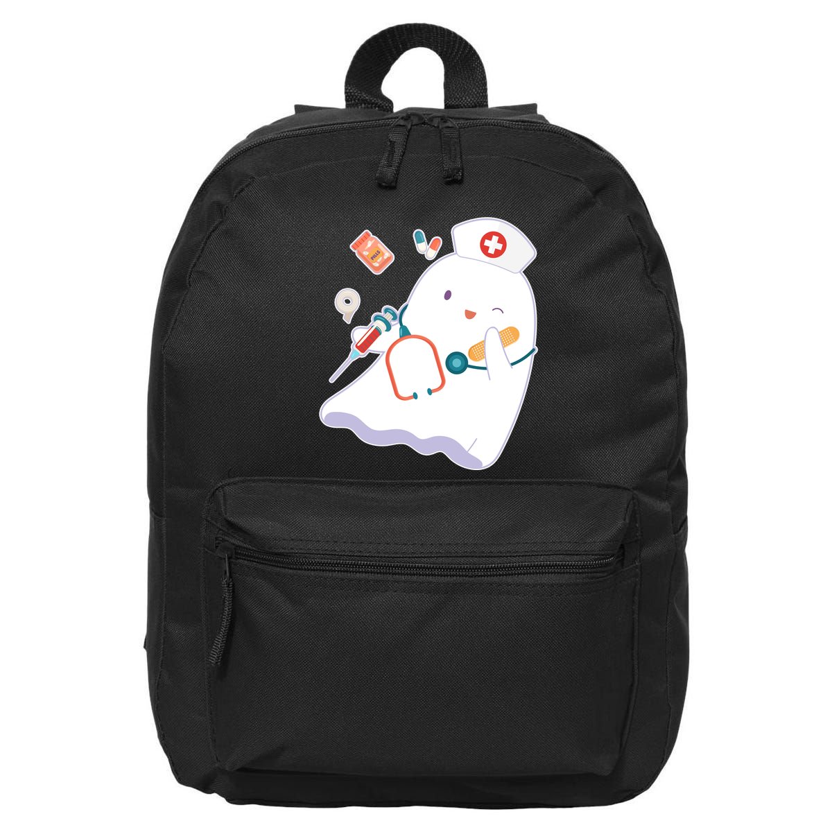 Funny Cute Halloween Nurse Ghost 16 in Basic Backpack