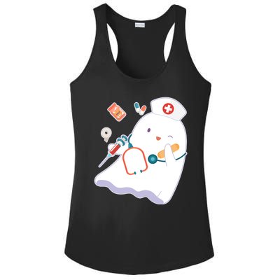 Funny Cute Halloween Nurse Ghost Ladies PosiCharge Competitor Racerback Tank