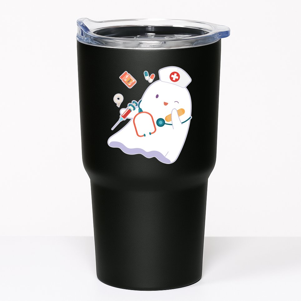 Funny Cute Halloween Nurse Ghost Tumbler