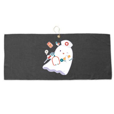 Funny Cute Halloween Nurse Ghost Large Microfiber Waffle Golf Towel