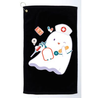 Funny Cute Halloween Nurse Ghost Platinum Collection Golf Towel