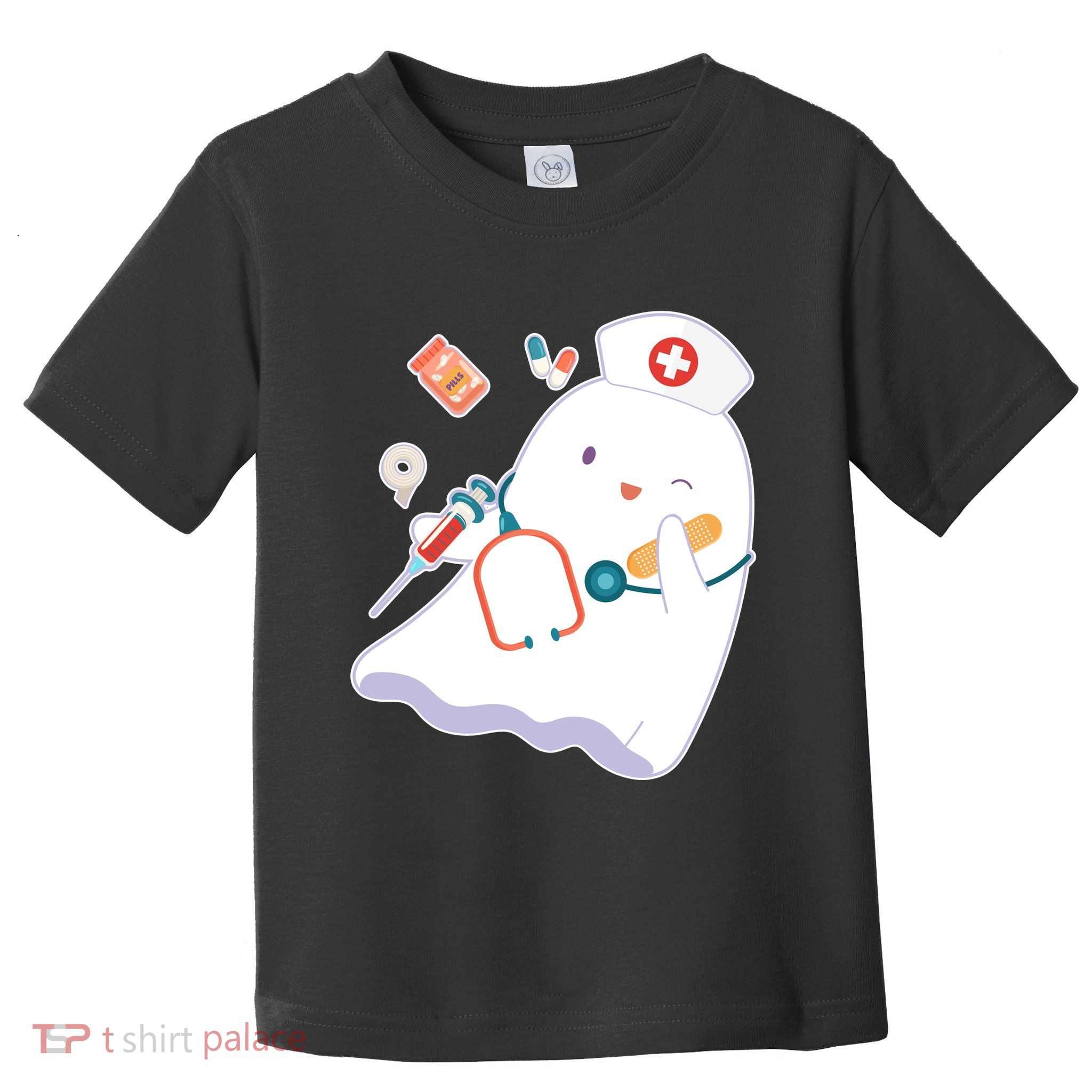 Funny Cute Halloween Nurse Ghost Toddler T-Shirt