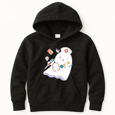 Funny Cute Halloween Nurse Ghost Kids Hoodie