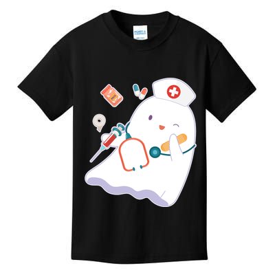 Funny Cute Halloween Nurse Ghost Kids T-Shirt
