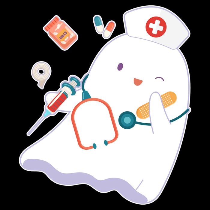 Funny Cute Halloween Nurse Ghost Zip Tote Bag