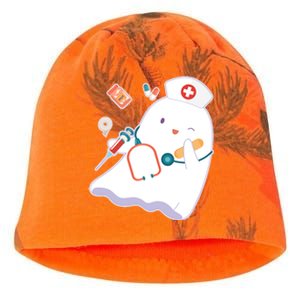 Funny Cute Halloween Nurse Ghost Kati - Camo Knit Beanie