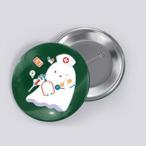 Funny Cute Halloween Nurse Ghost Button