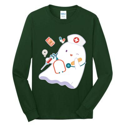 Funny Cute Halloween Nurse Ghost Tall Long Sleeve T-Shirt
