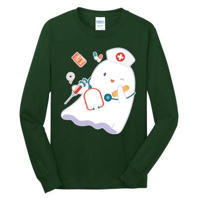 Funny Cute Halloween Nurse Ghost Tall Long Sleeve T-Shirt