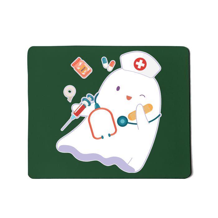 Funny Cute Halloween Nurse Ghost Mousepad