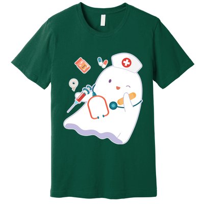 Funny Cute Halloween Nurse Ghost Premium T-Shirt