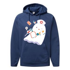 Funny Cute Halloween Nurse Ghost Performance Fleece Hoodie