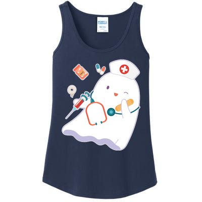 Funny Cute Halloween Nurse Ghost Ladies Essential Tank