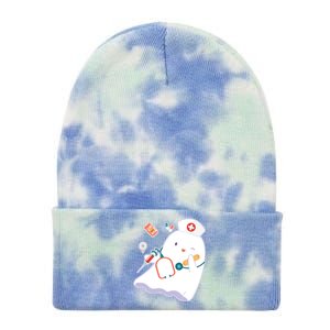 Funny Cute Halloween Nurse Ghost Tie Dye 12in Knit Beanie