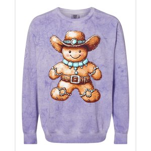 Funny Cowboy Howdy Gingerbread Christmas Holiday Colorblast Crewneck Sweatshirt