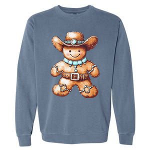 Funny Cowboy Howdy Gingerbread Christmas Holiday Garment-Dyed Sweatshirt