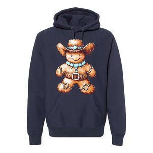 Funny Cowboy Howdy Gingerbread Christmas Holiday Premium Hoodie