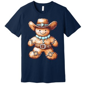 Funny Cowboy Howdy Gingerbread Christmas Holiday Premium T-Shirt