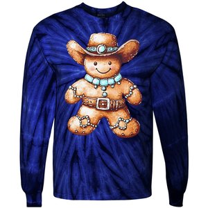 Funny Cowboy Howdy Gingerbread Christmas Holiday Tie-Dye Long Sleeve Shirt