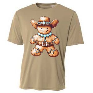 Funny Cowboy Howdy Gingerbread Christmas Holiday Cooling Performance Crew T-Shirt