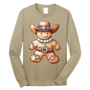 Funny Cowboy Howdy Gingerbread Christmas Holiday Long Sleeve Shirt