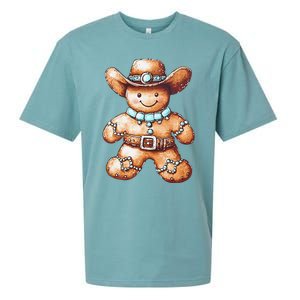 Funny Cowboy Howdy Gingerbread Christmas Holiday Sueded Cloud Jersey T-Shirt