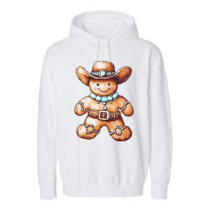 Funny Cowboy Howdy Gingerbread Christmas Holiday Garment-Dyed Fleece Hoodie